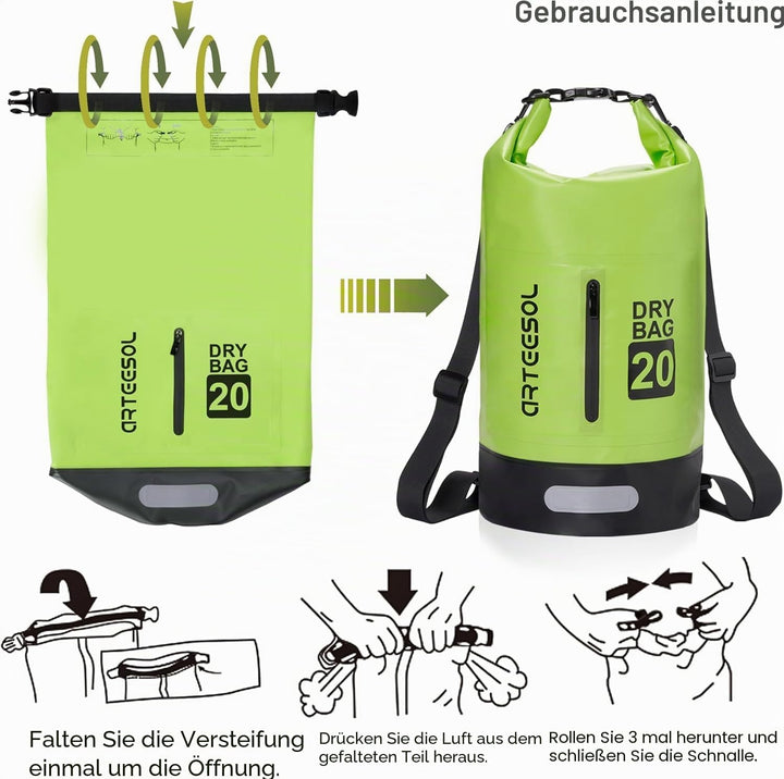 Dry Bag - 5L 10L 20L 30L Waterproof trockener Beutel/Sack wasserdichte Tasche mit Langem justierbare