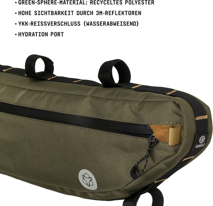 AGU Tube Venture Fahrrad Rahmentasche, Rahmentasche Fahrrad Wasserabweisend, Reflektierend Polyester