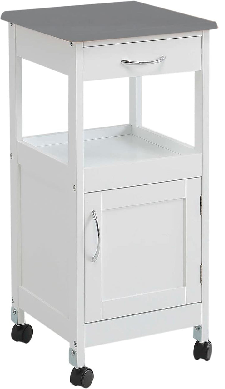 Kit Closet Carro de cocina Con 1 puerta y un cajón Küchenwagen, Weiss/Metall, sencillo Einfach inx,