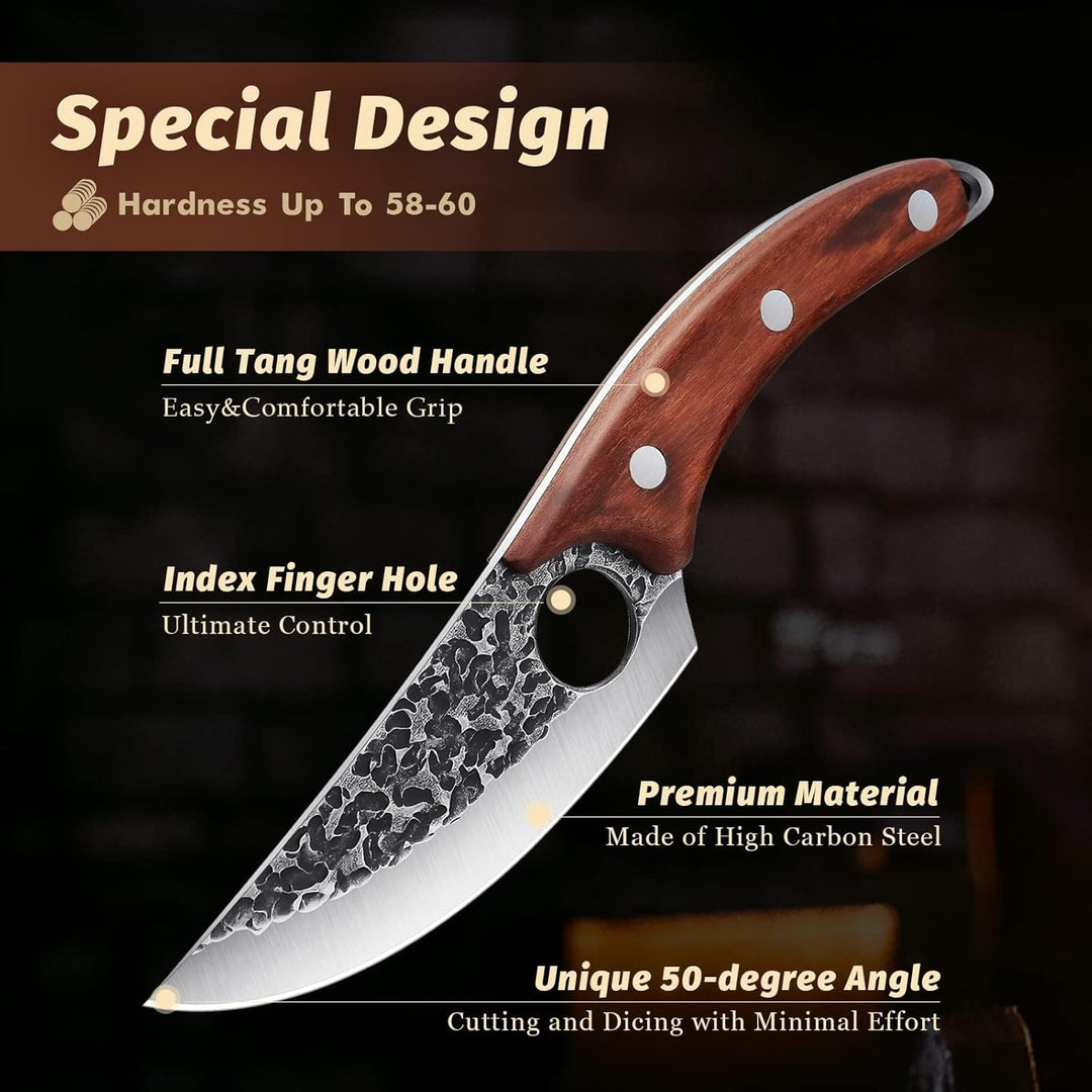 Original Japanisches Kochmesser mit Lederhülle Küchenmesser Scharf Wikinger Messer Hackmesser Outdoo