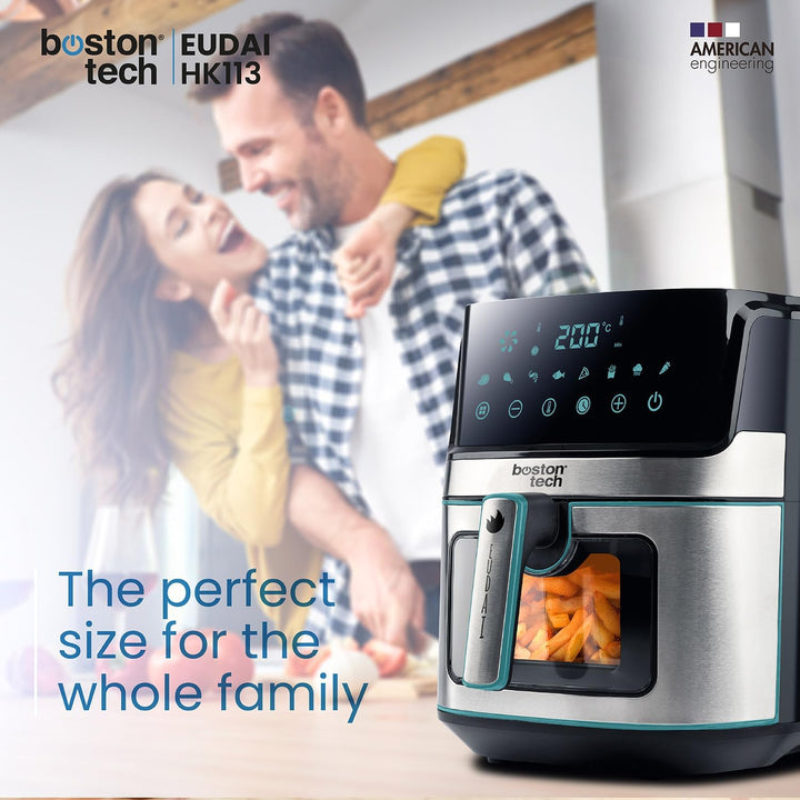 EUDAI Fritteuse ohne Öl, 6,5 l, Luftfritteuse mit Fenster, 8 Programme, LED-Display, Touch-Steuerung