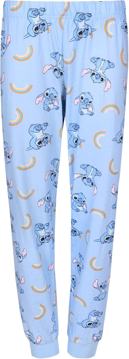 Stitch Disney Langarm-Pyjama für Damen, Blau und Pink S Kurzarm, S Kurzarm