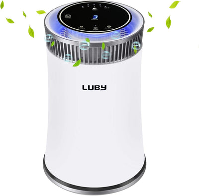 Luby Luftreiniger Air Purifier mit HEPA-Filter, 5 Geschwindigkeiten, 8H-Timer, Nachtlicht, Tragbarer