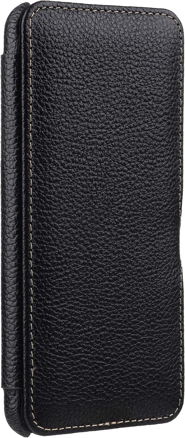 STILGUT Book Case kompatibel mit Google Pixel 5 Hülle aus Leder mit Clip-Verschluss, Lederhülle, Kla