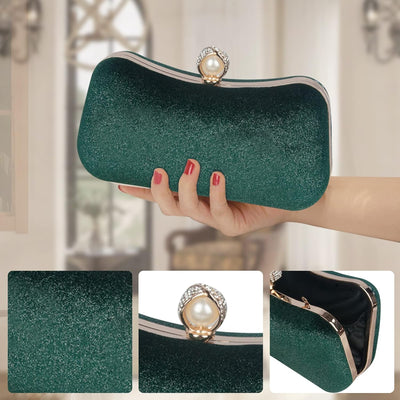 CORIOS Samt-Abendtaschen für Frauen Glitter Handtasche Shining Clutch Bag Glänzend Schultertasche Ke