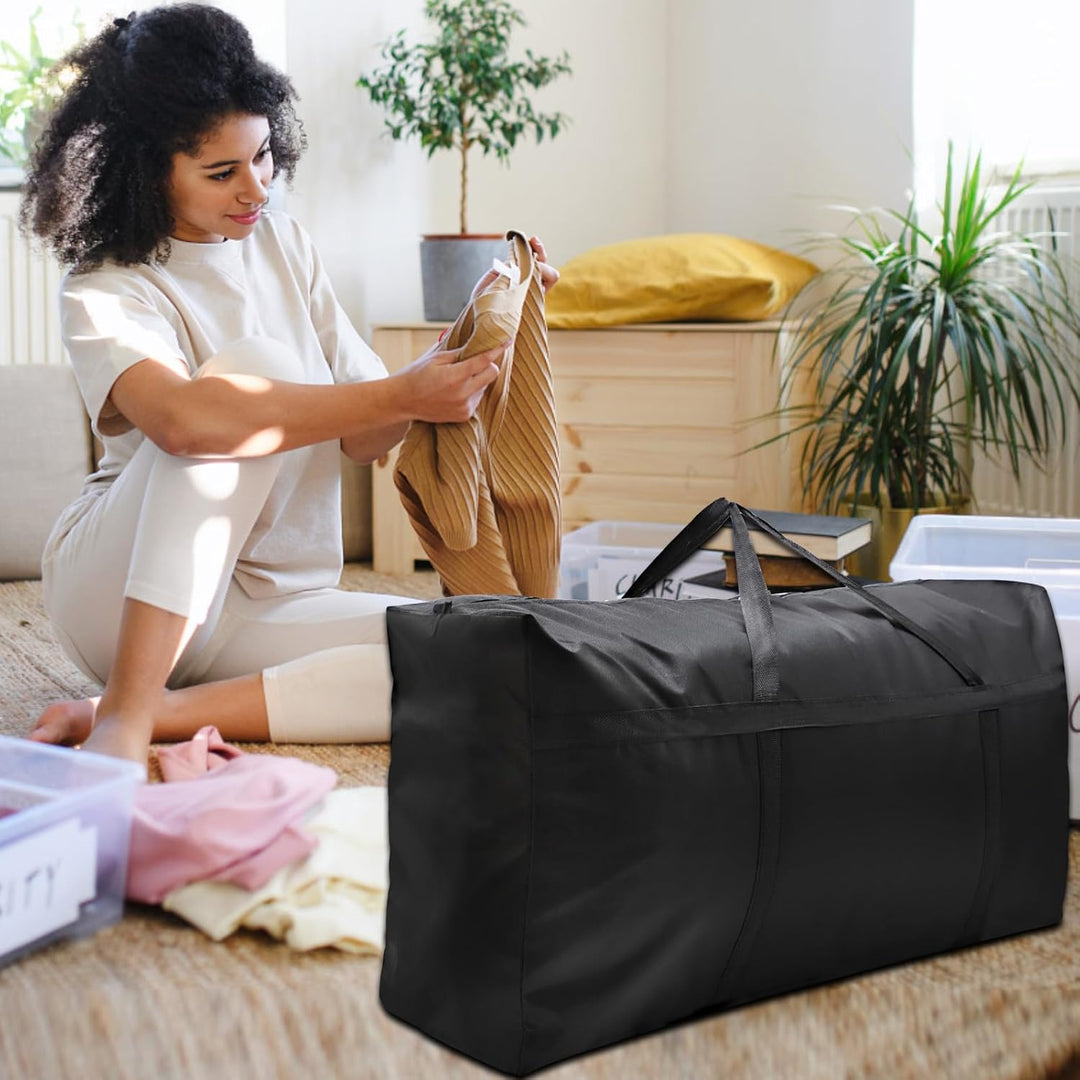 2er Pack 120L Extra Grosse Aufbewahrungstaschen, 600D Oxford Schwere Tragetaschen mit Reissverschlüs