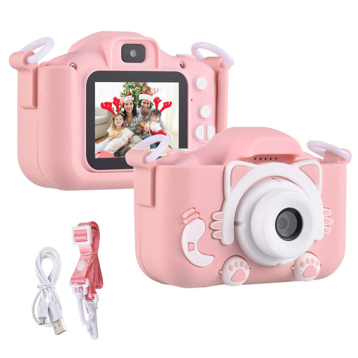 Andoer KinderKamera, Digitalkamera Kinder 1080P, 2,0" Kamera Kinder Fotoapparat mit Umhängeband, Ges