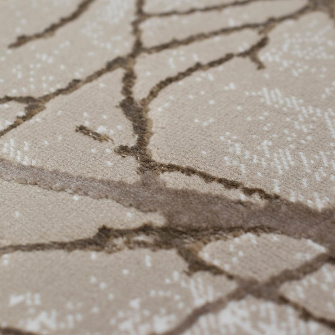 Teppich-Traum Designer Teppich Flur Wohn- & Schlafzimmer abstraktes Ästemuster beige Grösse 200x290