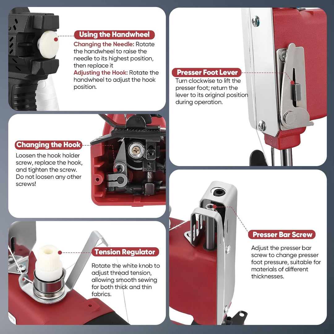 Electric Bag Sewing Machine Portable Bag Sealing Machine Industrial Portable Sewing Machine for Fabr