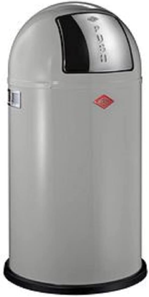 Wesco 175 831 Pushboy Abfallsammler 50 Liter cool Grey 40 x 40 x 75.5cm (L/B/H), Edelstahl, Cool Gre
