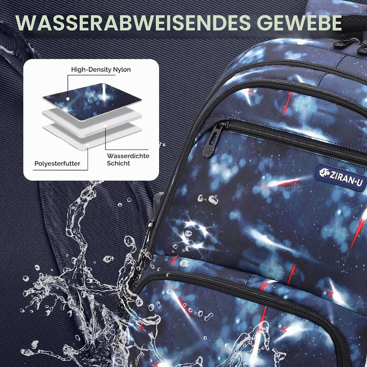 Amythe Schulrucksack Jungen Rucksack Teenager, Lässig Kinderrucksack Daypack Wasserdicht Gross Nylon