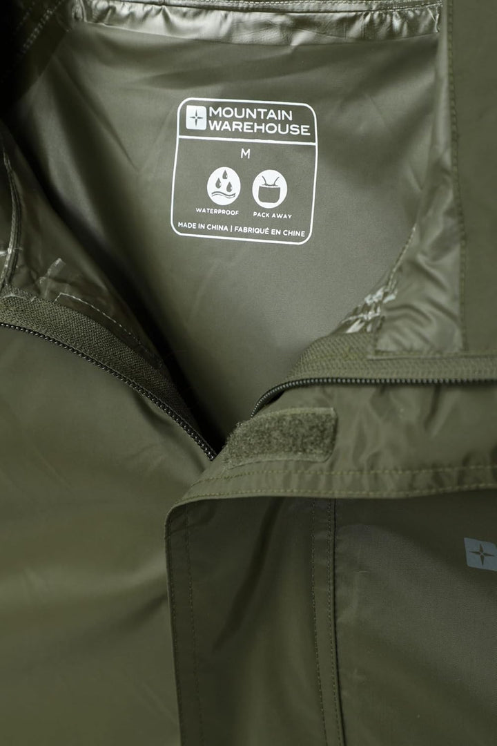 Mountain Warehouse Pakka Herren Wasserdicht Leichte verpackbare Regen Renn Sport Jacke XXS Dunkel Kh
