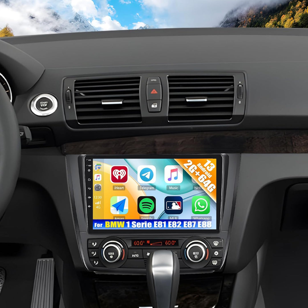 2G+64G CAMECHO Android 13 Autoradio für BMW 1 Serie E81 E82 E87 E88 mit Navi Carplay Android Auto, D