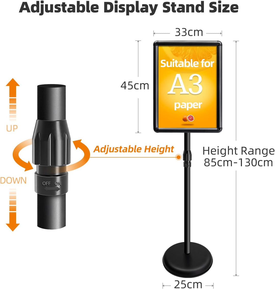 VAIIGO A3 Infoständer Höhenverstellbar Aluminium DIN A3 Plakatständer Informationsständer Präsentati