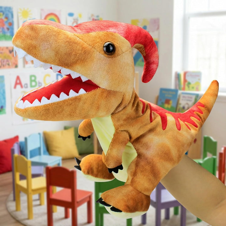 Dinosaurier-Handpuppen für Kinder, Kleinkind enthält Triceratops und Tyrannosaurus Rex mit beweglich