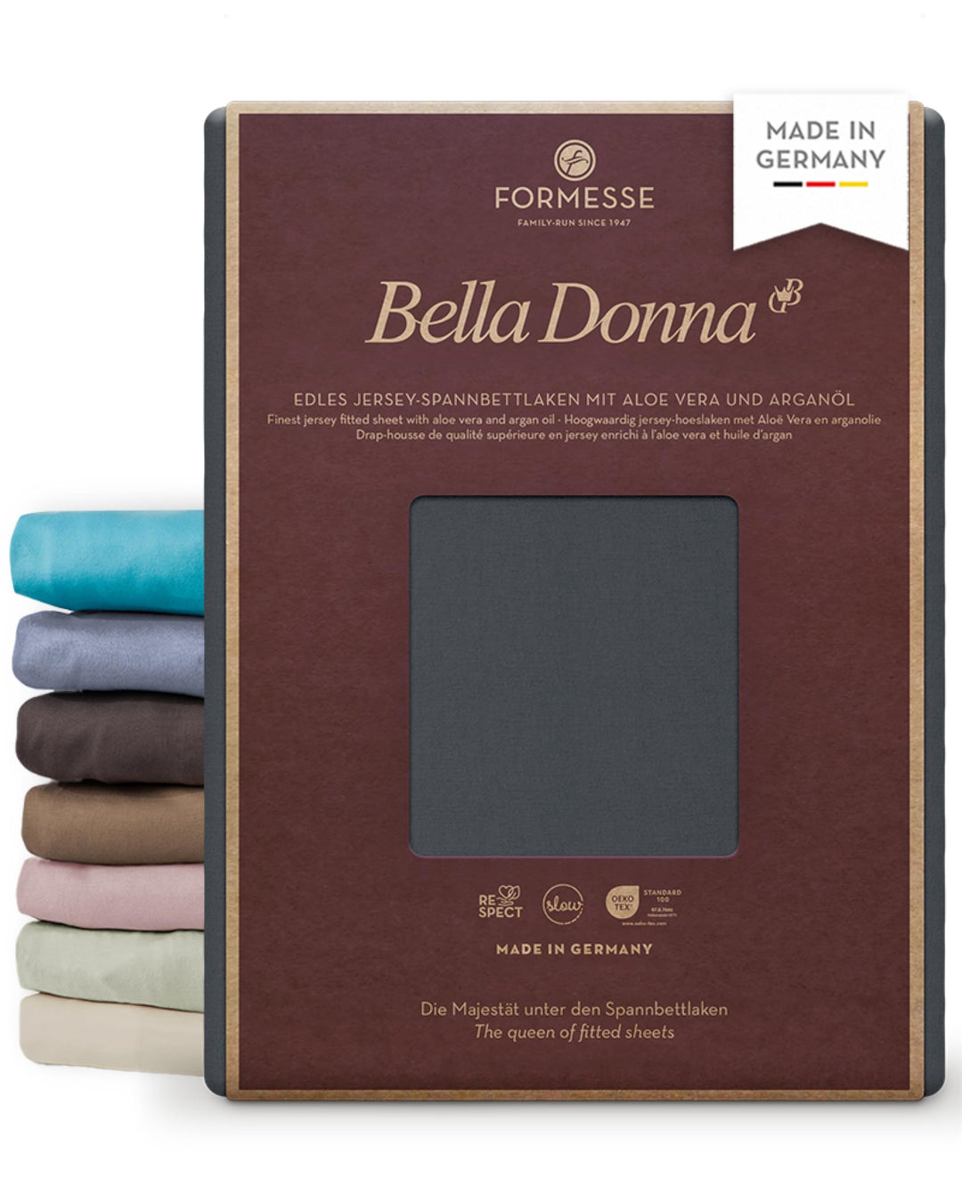 Formesse Bella-Donna Jersey Spannbettlaken blaugrau, 180x200-200x220 cm 180x200-200x220 cm 0209 Blau