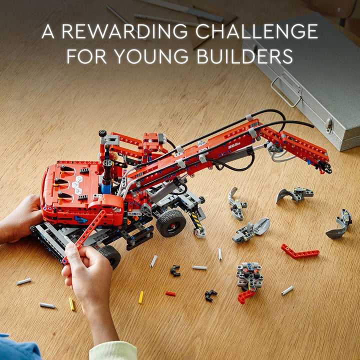 LEGO Technic Material Handler Crane 42144 Bauset für Kinder ab 10 Jahren, EIN Geschenk, die pneumati