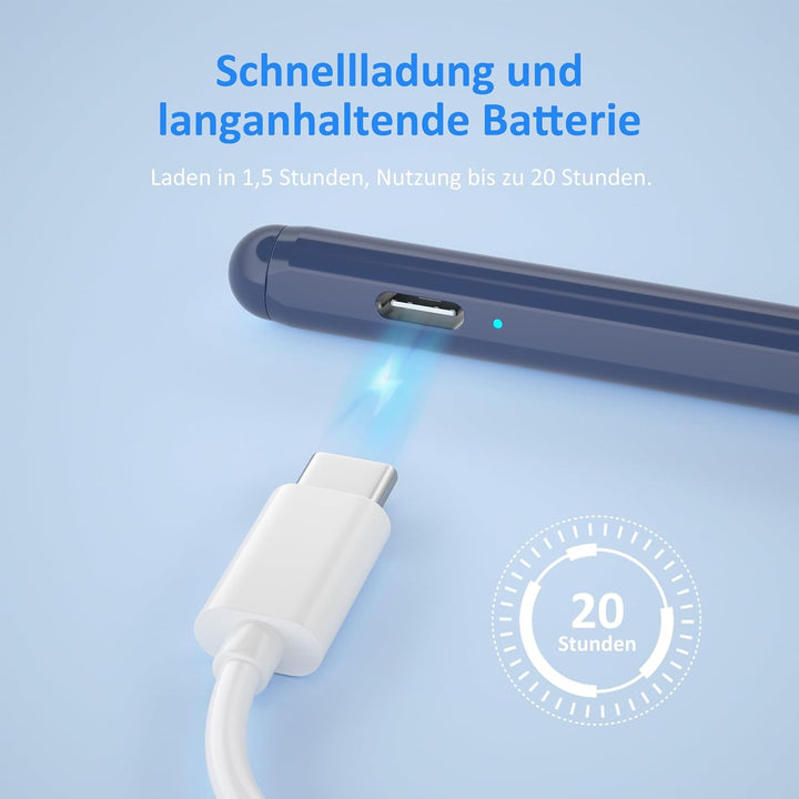 Stift für iPad Apple Pencil USB C, Stylus Pen für iPad 10./9/8/7/6. Gen/iPad Pro 12''/12,9''/11"/iPa
