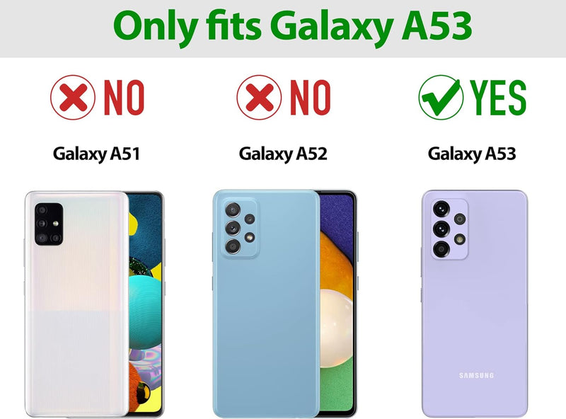 SHIELDON Hülle für Galaxy A53 5G, Handyhülle [Echtleder] [Verdichtes TPU] [RFID-Sperre] [Kartenfäche