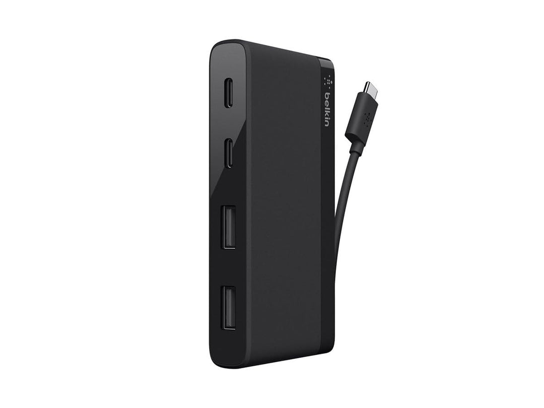 Belkin USB-C 4-Port Mini Hub (mit integriertem USB-C Kabel, USB-C Hub für MacBook Pro, Chromebook Pi