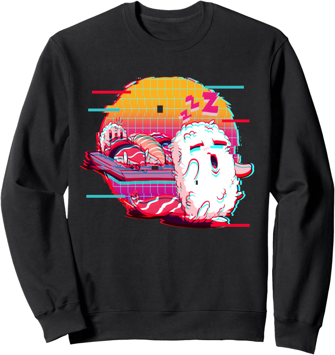 Sushi Kawaii Nigiri Maki Japanese Food Vaporwave Aesthetic Sweatshirt