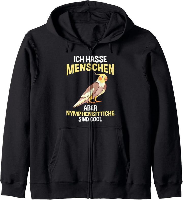 Ich hasse Menschen Nymphensittich Kapuzenjacke
