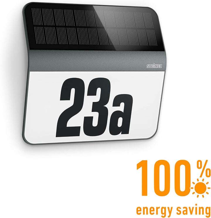 Steinel LED Solar Leuchte XSolar LH-N anthrazit, Dämmerungsschalter, 2500 mAh LiFe-Akku, inkl. beleu