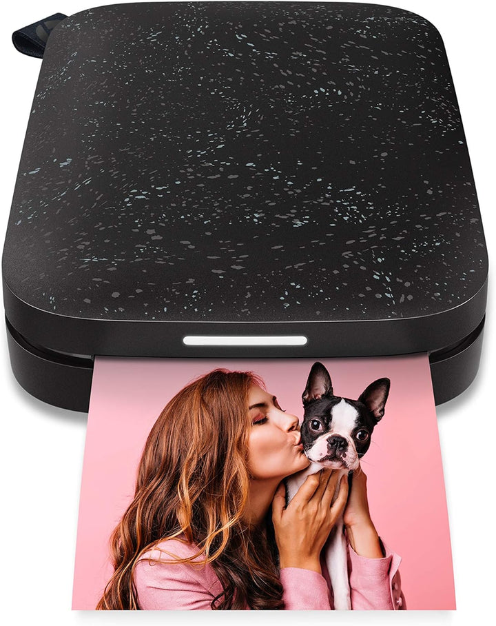 HP Sprocket tragbarer Instant-Fotodrucker, 5,1 x 7,6 cm, (Schwarz) Starterpaket