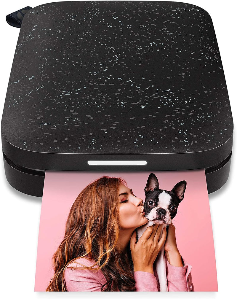 HP Sprocket Portable 2x3 Zoll Sofortbilddrucker (Schwarz) Zink-Papierbündel, Schwarz