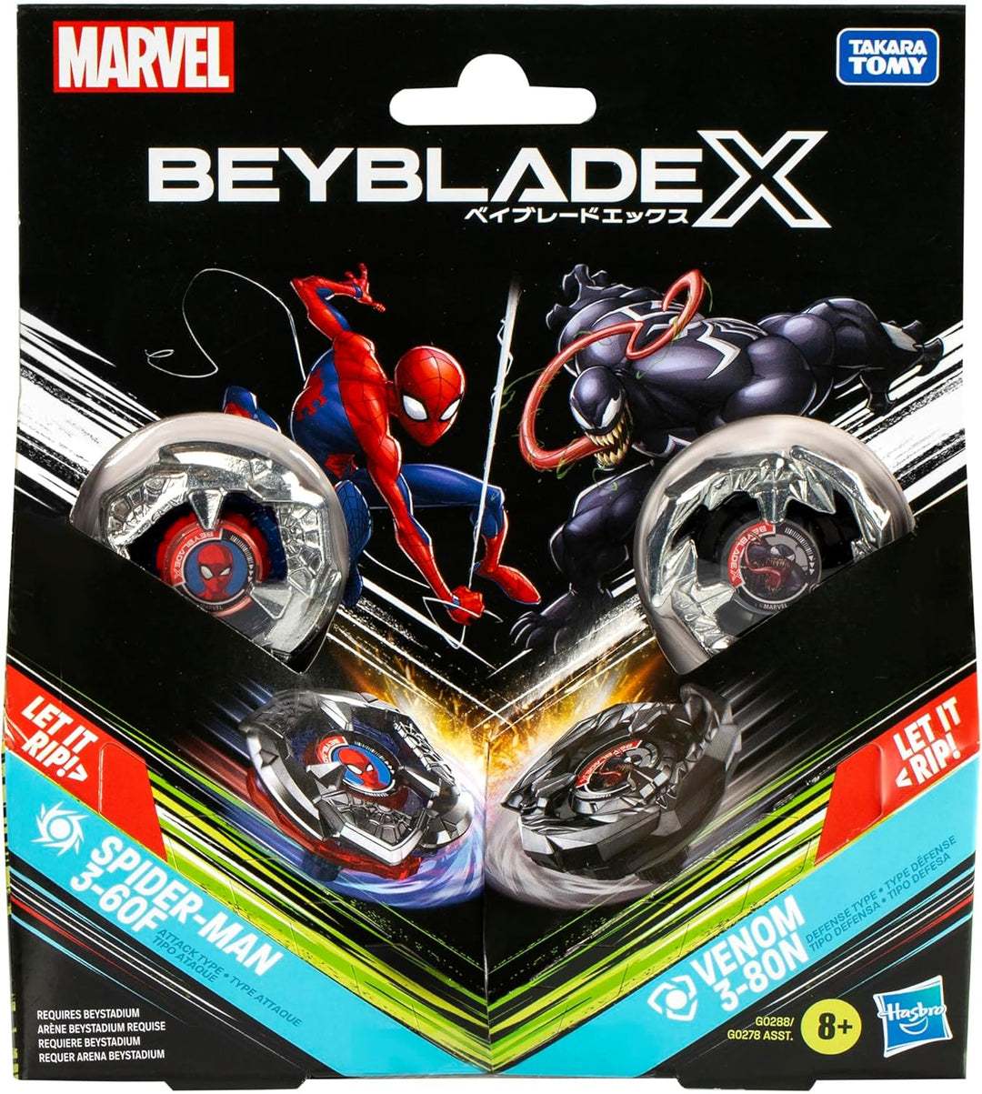 Beyblade X Marvel Collab Spider-Man 3-60F vs. Venom 3-80N Multipack Set SPIDERMAN VS VENOM MULTIPACK