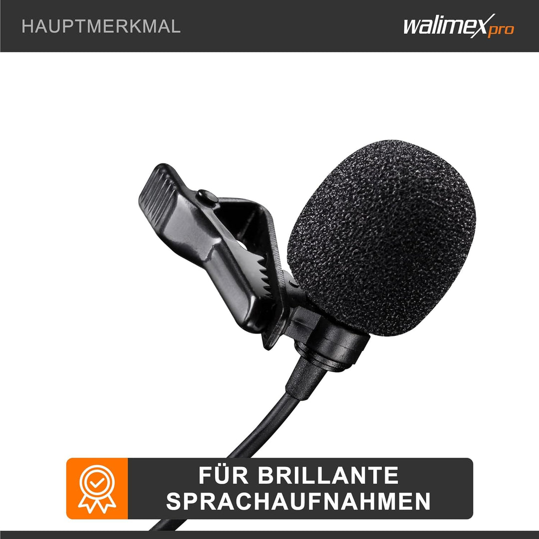 Walimex pro Boya M3 Ansteckmikrofon für USB C, leistungsstarkes Lavaliermikrofon 50 Hz-20 kHz, exter