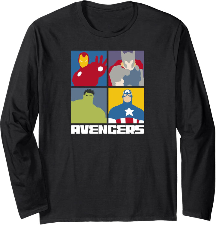 Marvel Avengers Assemble IronMan Hulk Thor Cap 4 Box Langarmshirt