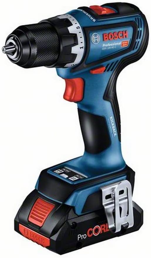 Bosch Professional 18V System Akku Bohrschrauber GSR 18V-90 (inkl. 3x ProCORE 4.0-Ah-Akku, Schnellla