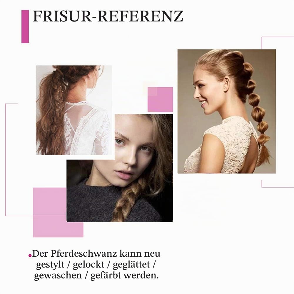 SEGO Pferdeschwanz Haarteil Zopf extensions Ponytail Haarverlängerung clip in Pony Echthaar remy Dun