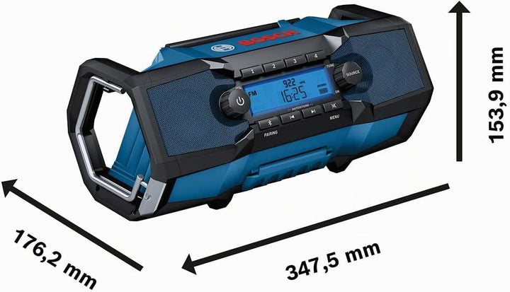 Bosch Professional 18V System Akku Baustellenradio GPB 18V-2 C (Empfang über Bluetooth, FM und AUX,
