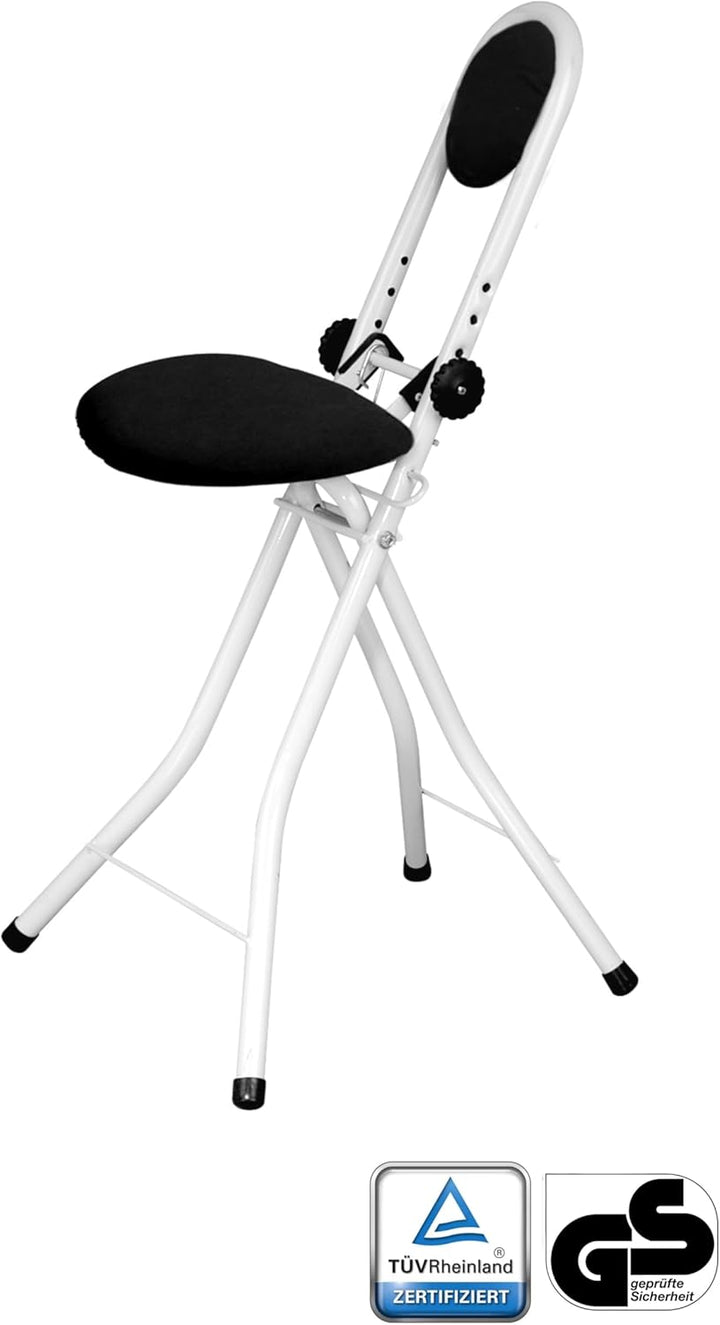 Stehhilfe, Bügelstehhilfe mit Sitzkissen und Rückenkissen, Stehstuhl, höhenverstellbar von 55-64 cm,