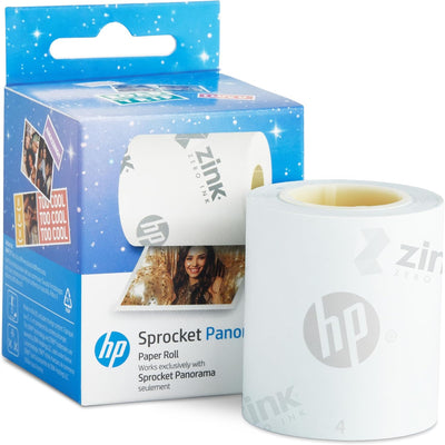 HP Sprocket Panorama Tragbarer Sofort-Farbetiketten- und Fotodrucker (Rosa), Geschenkpaket mit Etui,