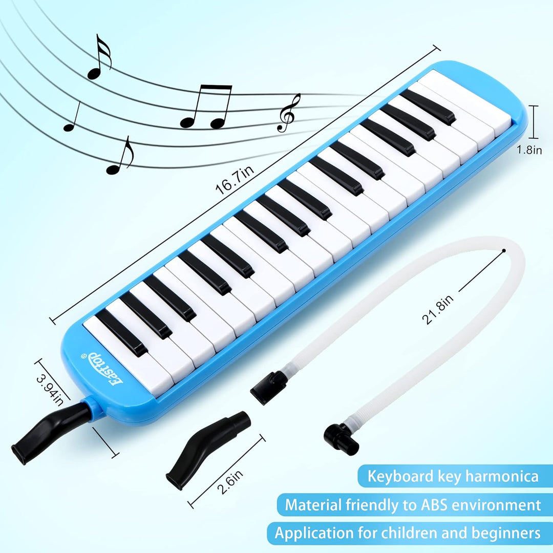 East top 32-Tasten Melodica, Professioneller Mund Melodica Keyboard Orgel, Blau BM32K-blue, BM32K-bl