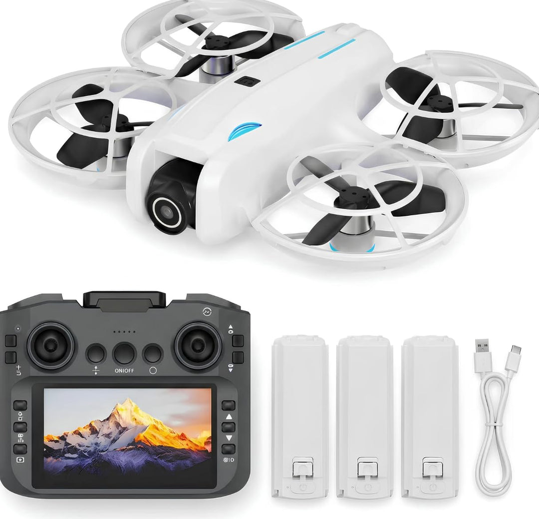 Mini Drohne mit 1080p HD Kamera & WiFi FPV, 5,6" Display Fernsteuerung, Optical Flow Stabilisierung,