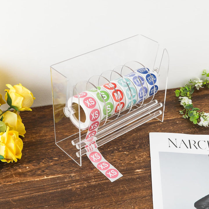 Acryl Etikettenspender, Verstellbarer Etikettenspender Transparenter Etikettenhalter Organizer Geeig