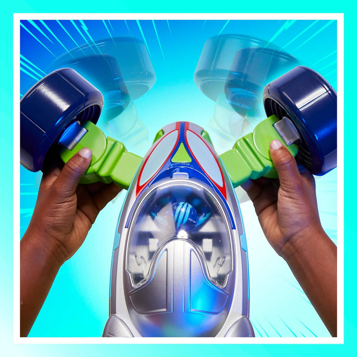 PJ Masks Power Heroes PJ Heldenfahrzeug, umbaubares Heldenblitz Fahrzeug der Powerhelden mit 3 Modi,