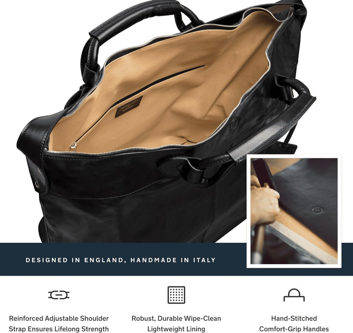 Maxwell Scott - Personalisierte Luxuriöse Reisetasche aus italienischem Leder für Damen mit Schulter