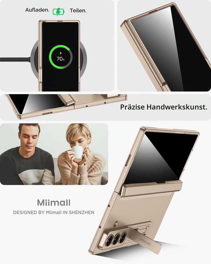 Miimall Kompatibel mit Samsung Galaxy Z Fold 7 Hülle mit Displayschutz Anti-SPY, [Magnetischer Schar