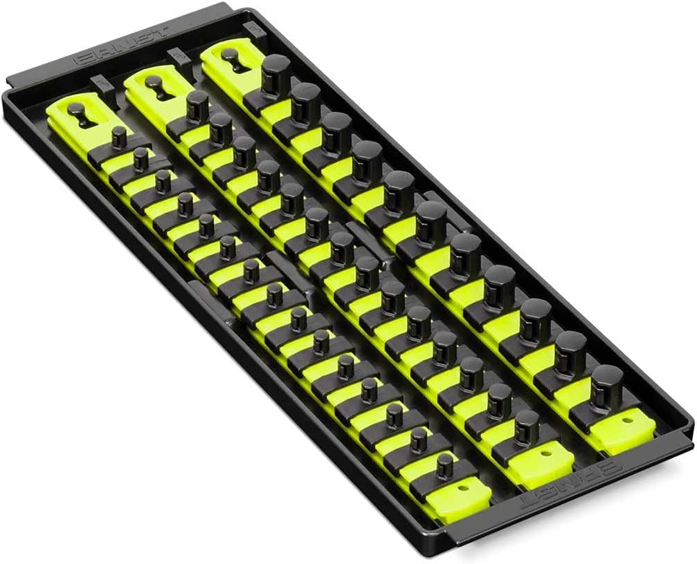 Ernst Manufacturing 8498HV 13" Socket Boss, Premium 3-Rail Multi-Drive Socket Organizer, hohe Sichtb