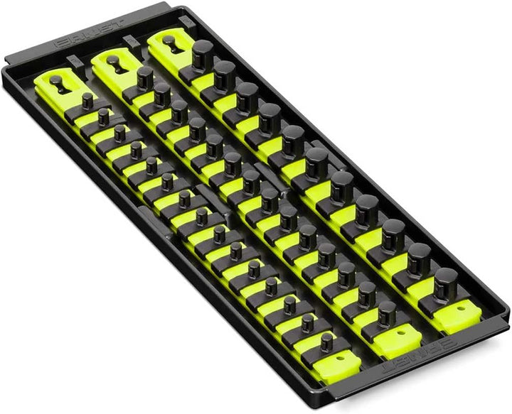 Ernst Manufacturing 8498HV 13" Socket Boss, Premium 3-Rail Multi-Drive Socket Organizer, hohe Sichtb
