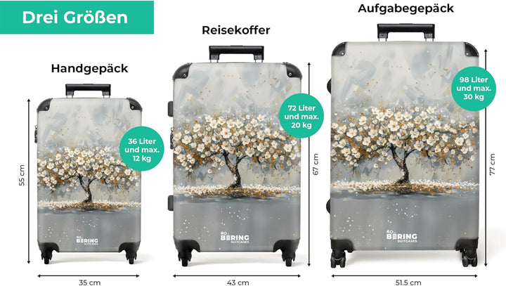 NoBoringSuitcases.com® Koffer XL Gross 77x51.5x28 cm Reisekoffer mit 4 Rollen Leicht Trolley Hartsch