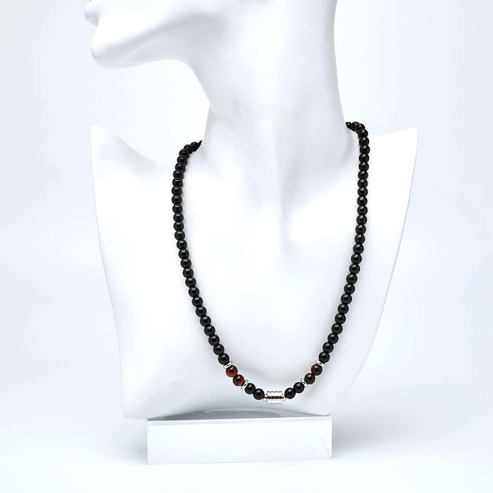 Handgemachte Herren Tigerauge Onyx Perlenkette Kette Natürliche Edelsteine Heilung Kristallschmuck (