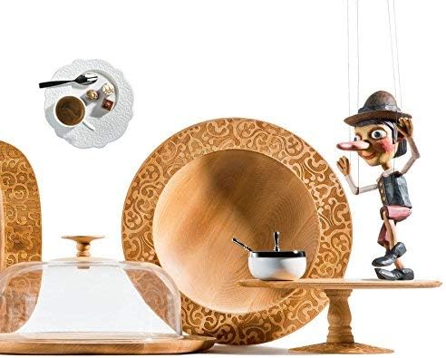 Alessi MW24 Dressed in Wood Deckel/Glocke mit Knopf aus Buchenholz, Glas, transparent, 6 x 33 x 23 c