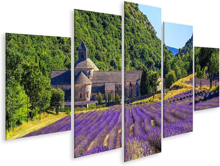 islandburner Bild auf Leinwand Blühendes Lila Lavendelfeld In Der Abtei Senanque In Gordes Provence