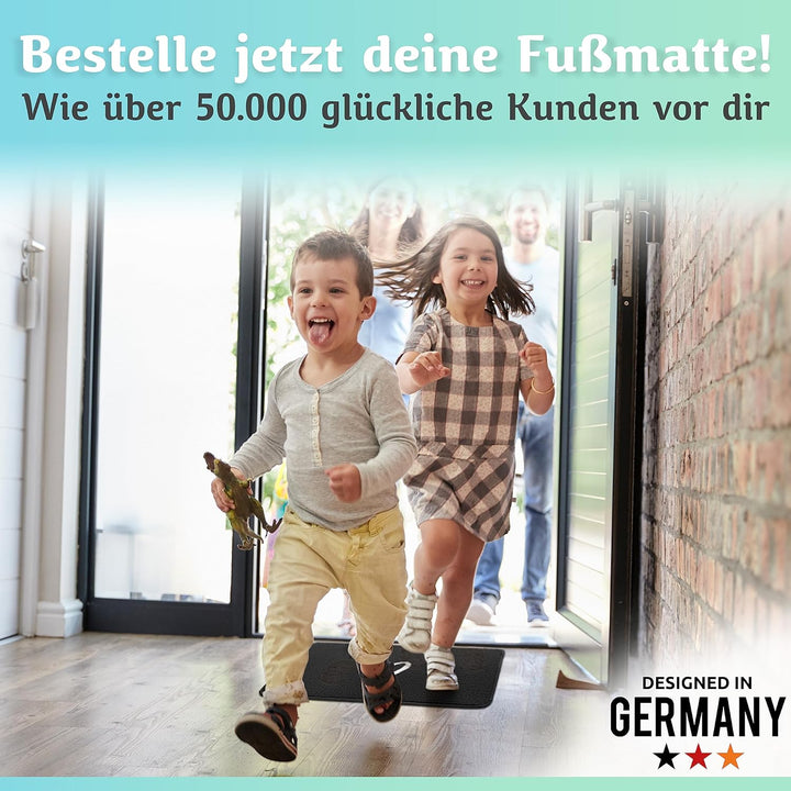 Fussmatte innen [waschmaschinenfest] in perfekter Grösse für die Haustür. Fussmatte schwarz 40x60 fu
